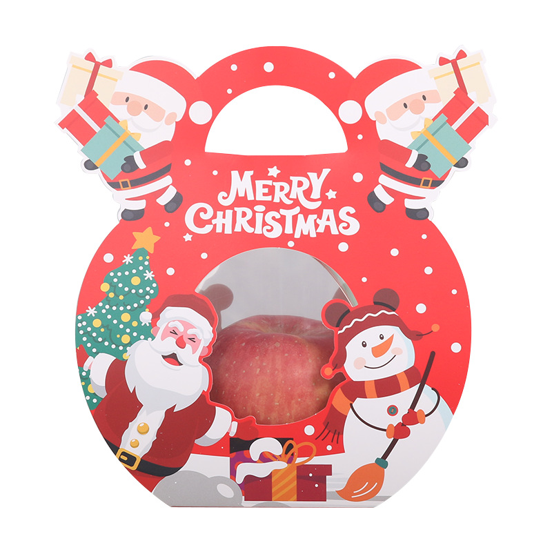 Venta directa de Navidad Apple caja ventana portátil Nochebuena Apple caja creativa regalo de los niños caja de la fruta de Navidad