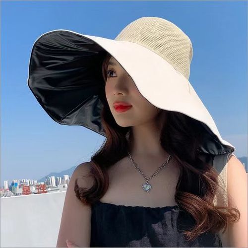 2024 New Wide Brim Fisherman Hat for Women Summer Sunshade Hat UV Protection Black Rubber Upgraded Extra Wide Brim Mesh Hat