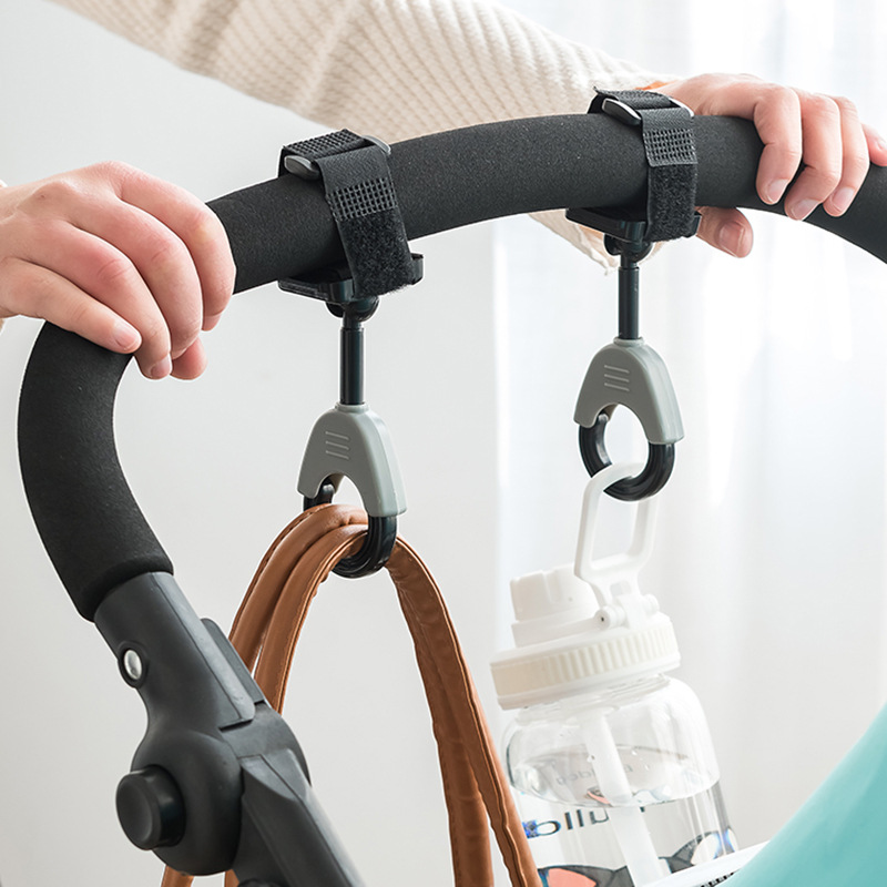 Baby stroller hook, push cart bag hook, multi-functional 360-degree universal baby and toddler stroller hook, stroller accessories