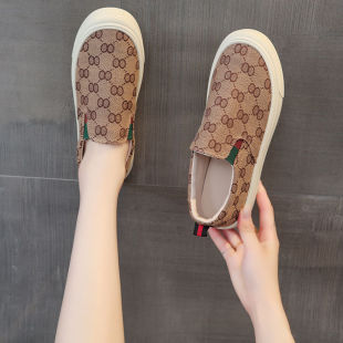 Women's Platform Canvas Shoes for 2024 Summer New Student Korean-style All-match Casual Breathable Single-layer Shoes for Lazy Slip-on Trendy