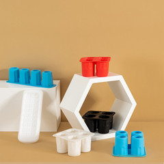 跨境家用正方形4格冰格冰塊模具亞馬遜夏季DIY製冰杯冰格造型