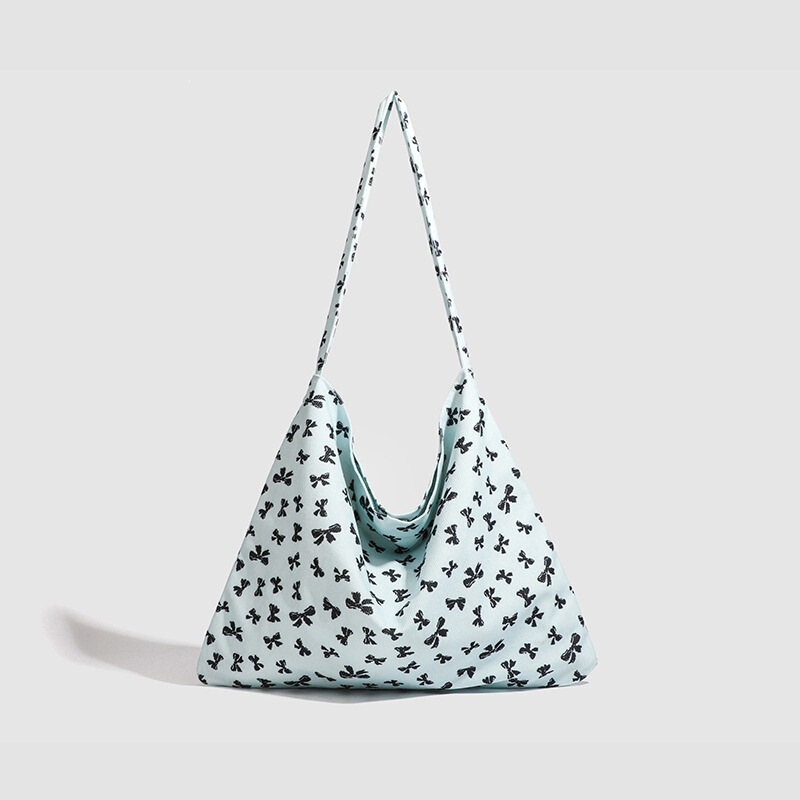 Floral Canvas Bag for Women, Autumn 2025 New Trendy Korean Tote Bag, Ins Style Large Capacity Bow Shoulder Bag Floral Canvas Bag for Women, Autumn 2025 New Trendy Korean Tote Bag, Ins Style Large Capacity Bow Shoulder Bag