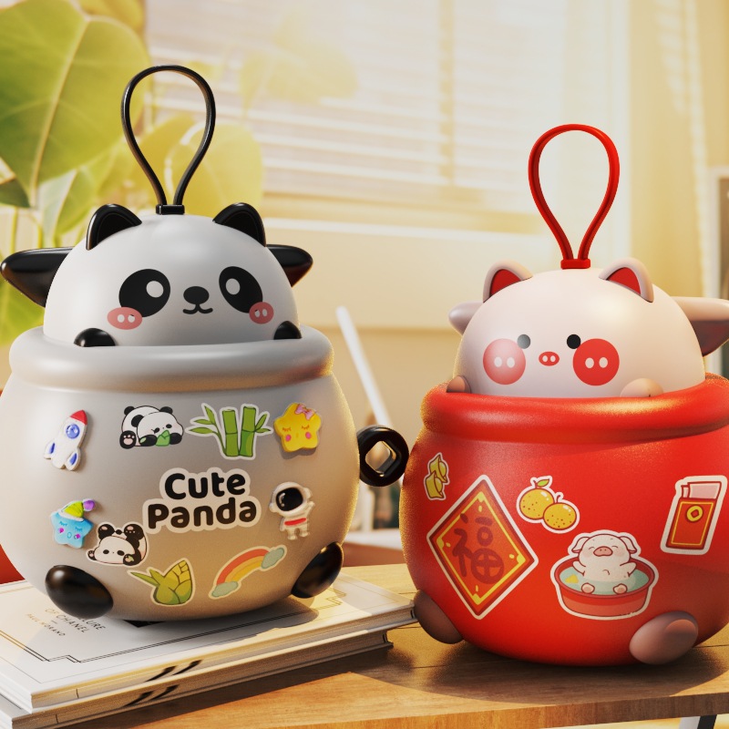 Dibujos animados suerte bolsa forma alcancía juguetes para niños de gran capacidad se puede guardar con clave alcancía supermercado transfronterizo