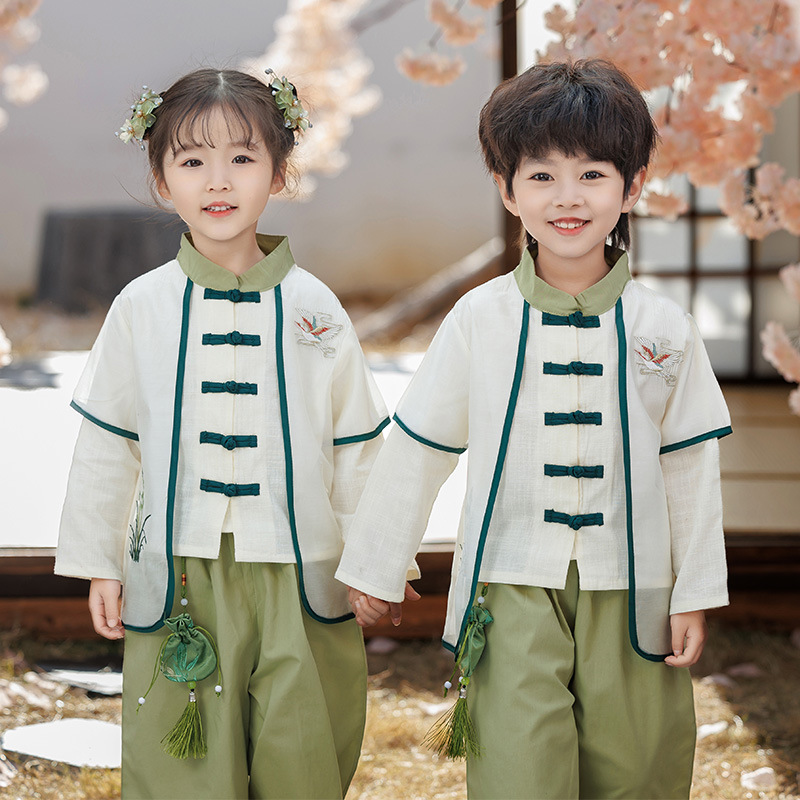 Boys' Hanfu Children's Chinese First Birthday Outfit, Spring and Autumn Style; Girls' Traditional Tang Dynasty-style Clothing; Baby's Thin Chinese Performance Costume