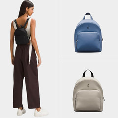 露新款 lululemon高密度针织尼龙mini背包 防水可擦双肩包 4L书包