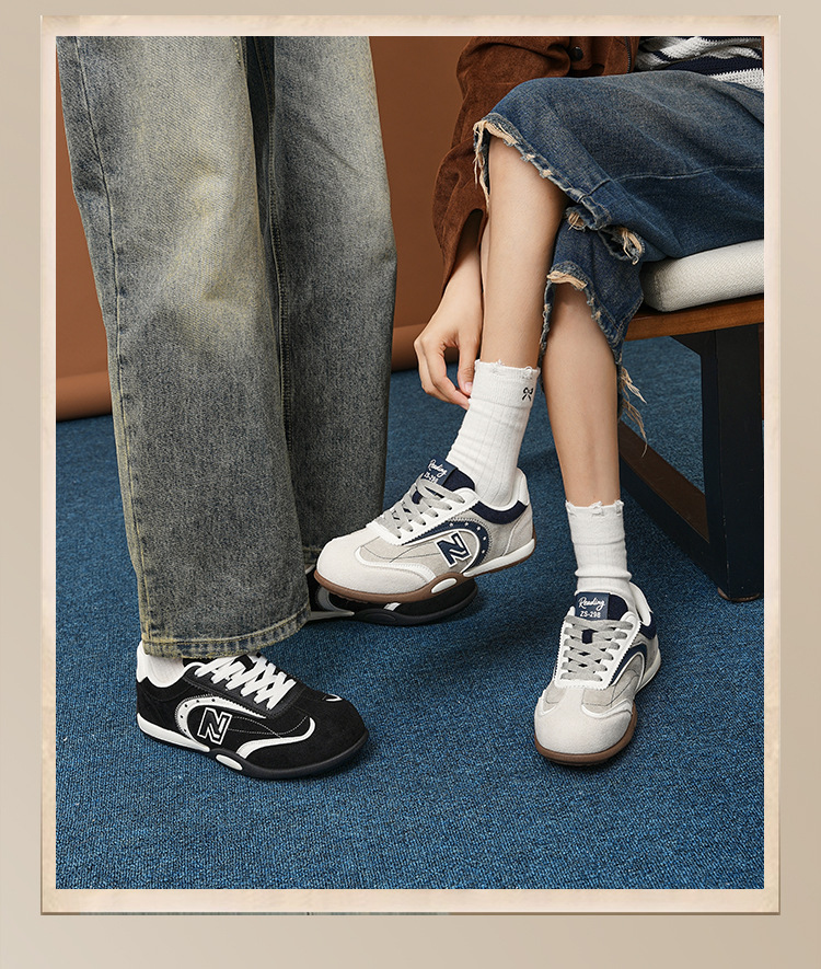 Giày sneaker nữ chạy bộ mesh thoáng đế bệt phong cách cổ điển — 298 Nâu Caramel chi tiết 7