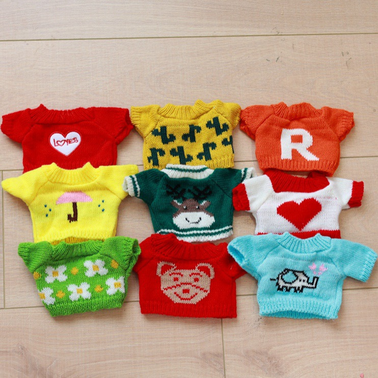 30cm Toy Doll Clothing Accessories Little Sheep Little Bear Hyaluronic Acid Duck Cotton Doll Sweater Mini