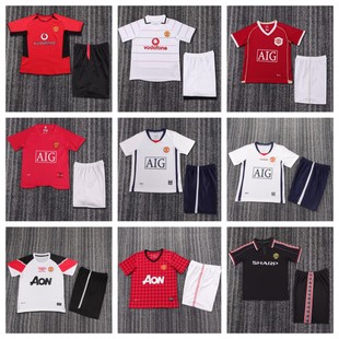 90-96-98-02-03-07-10-12 Football Uniform Retro Children's Clothing Manchester United Home Away Second Away