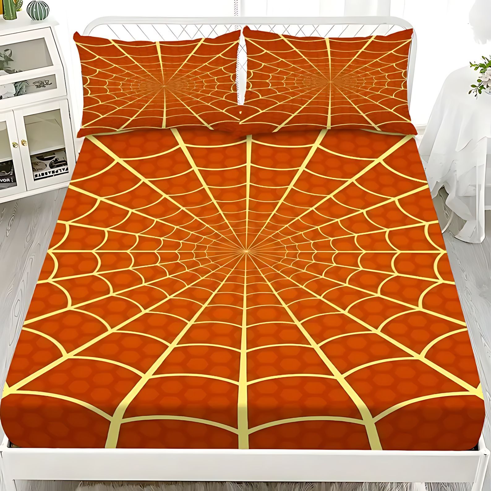 Temas de tela de araña TEMU / JIT impresión digital 3D Kit de cama de cama de cama transfronterizo J fabricantes de fuentes textiles pueden venir a la foto