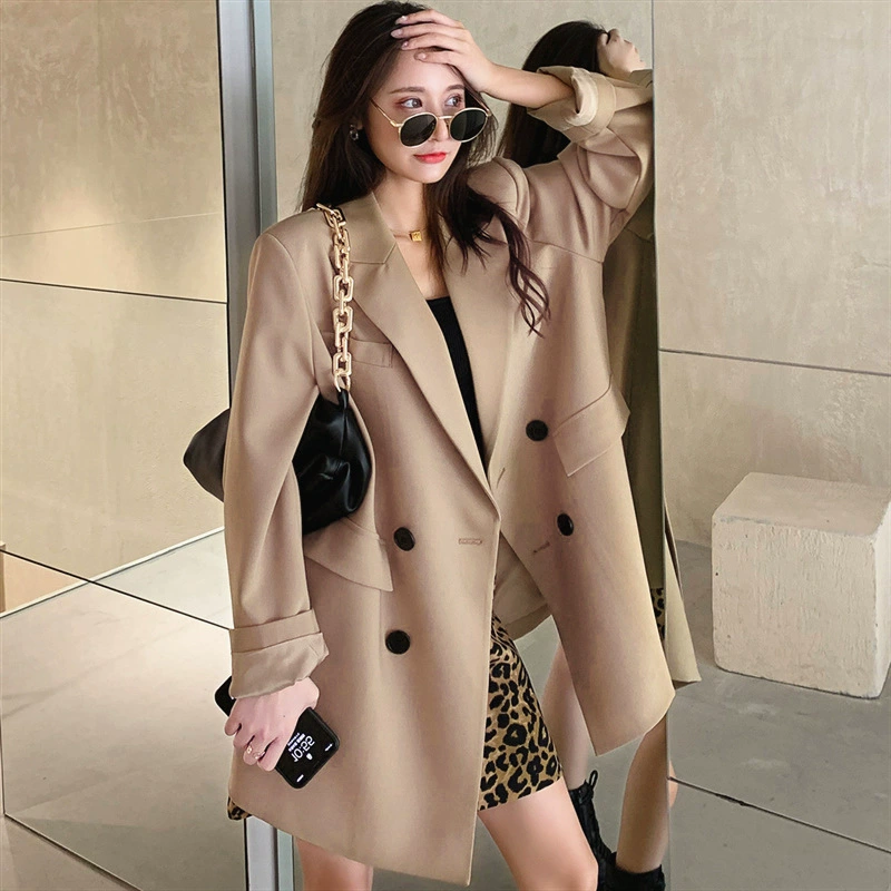 Осенний Новый пухленькая девушка корейский дизайн чувство свободный костюм пальто Женщины Плюс жирное увеличение модное пальто 200 кг