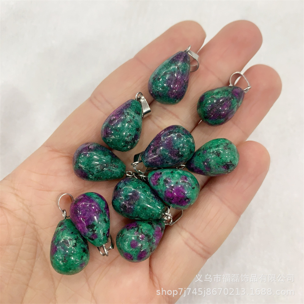 13*18mm ronda gota de agua colgante amatista natural Ojo de Tigre colgante de Piedra DIY pendientes collar de accesorios de la joyería al por mayor