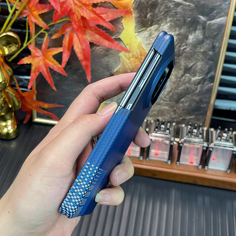 适用于华为mate x5磁吸双中轴手机壳X3铰链保护套X6碳纤维纹水贴|undefined