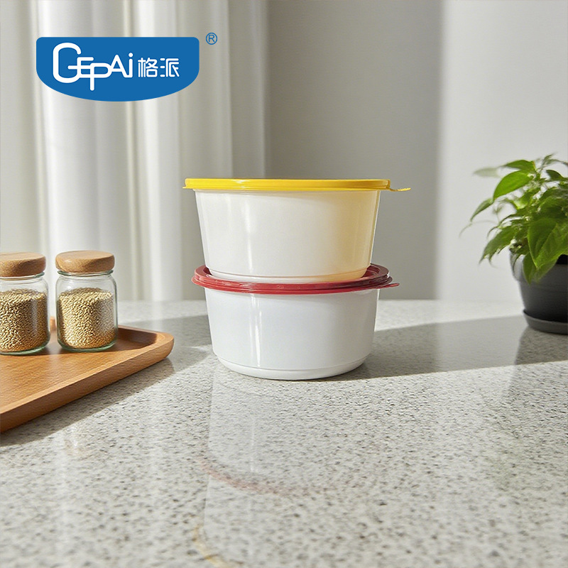 Caja de almuerzo desechable redonda 450mL tazón de sopa tazón de embalaje de plástico comida rápida para llevar tazón redondo con tapa fábrica al por mayor