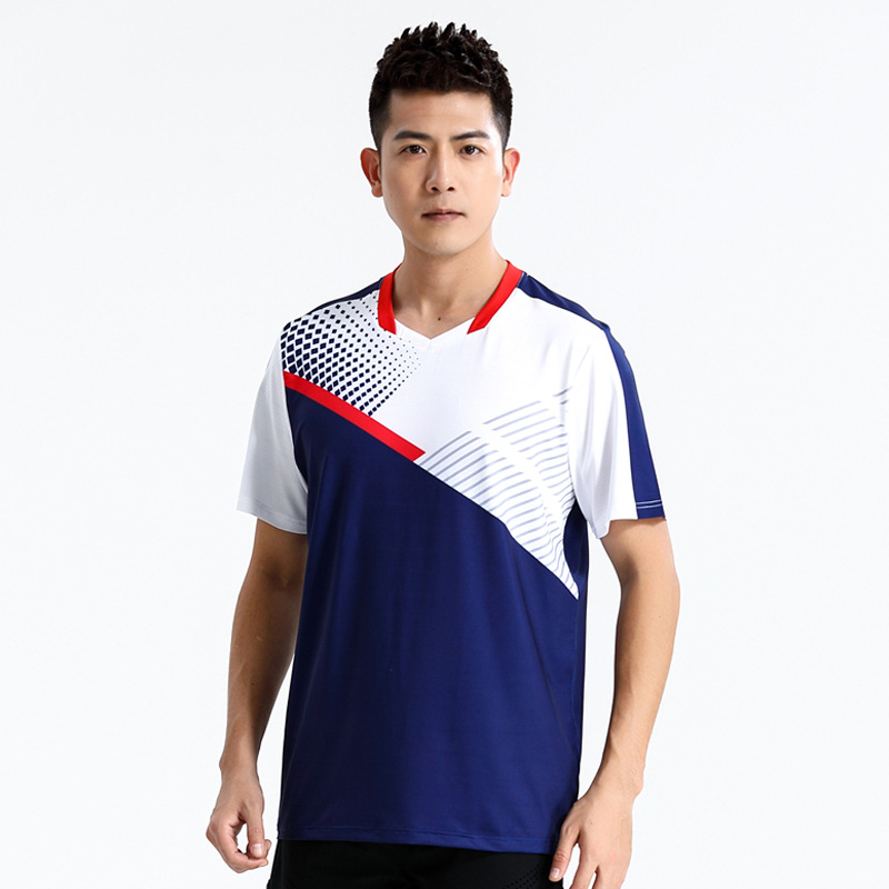 Seco rápido transpirable poliamonio bádminton set hombre y mujer V-cuello chaqueta deportiva para niños logotipo de impresión de adultos