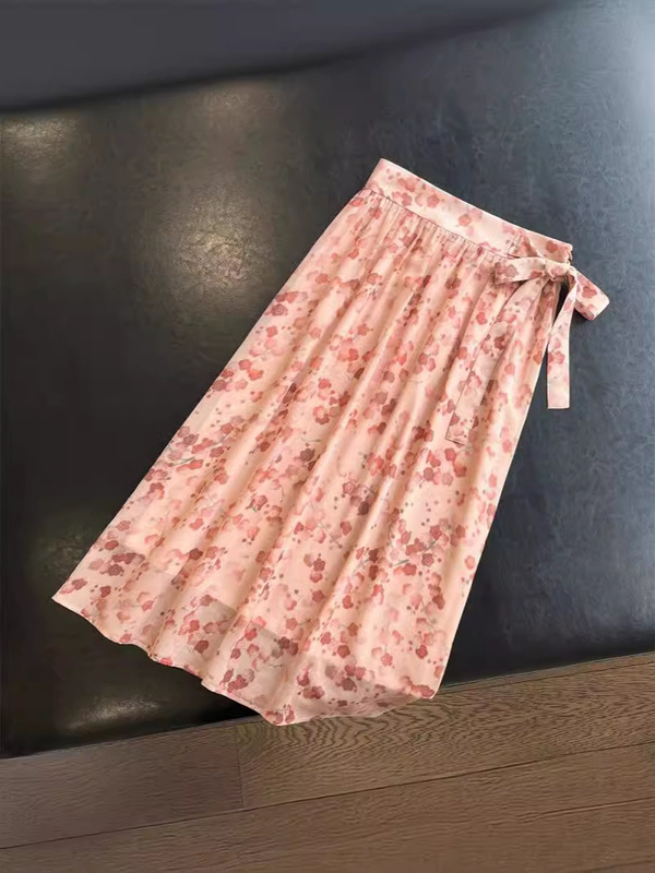 Lp高級女装砕花プリント傘スカートフランス式小衆スカート高腰痩せa字超仙半身スカート女性夏|undefined