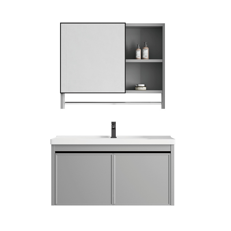 Gabinete de baño de aluminio espacio lavabo lavabo varilla de toalla lavabo en un gabinete cerámica en una fábrica venta directa