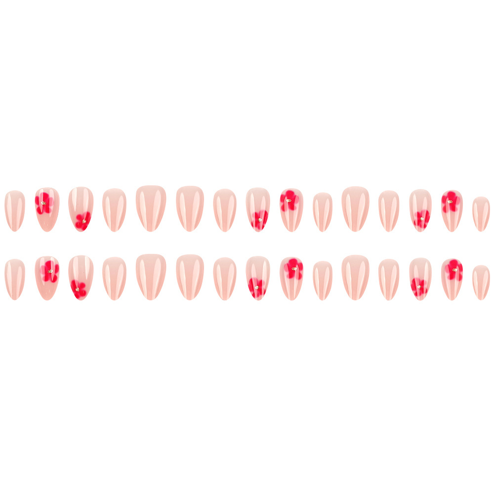 Pastas de uñas de vestir rosa suave, sensación de alta calidad, cártamo en forma de almendra, uñas cortas, 30 piezas, parches de uñas calientes
