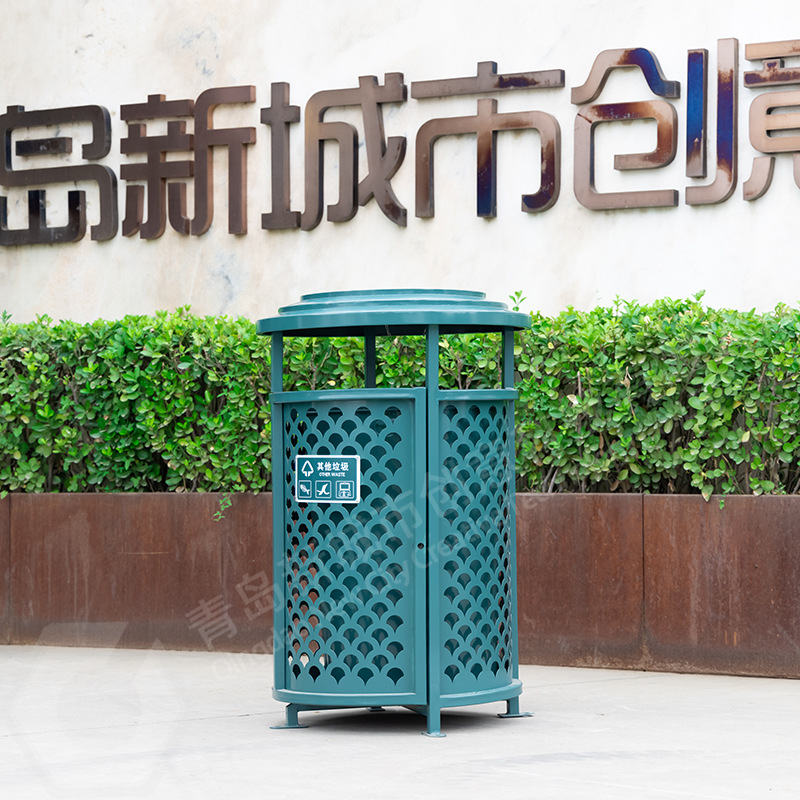 户外垃圾桶不锈钢冲孔公园街道商场小区圆形垃圾筒环外果皮箱厂家