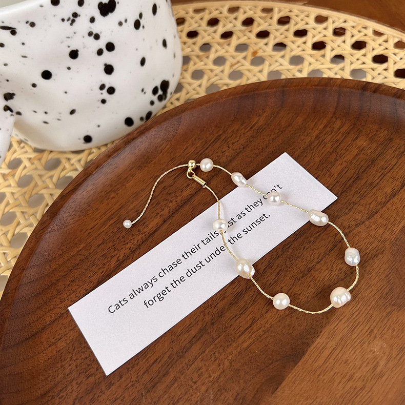 Korean Style Geometric Copper Bracelets Pearl Copper Bracelets