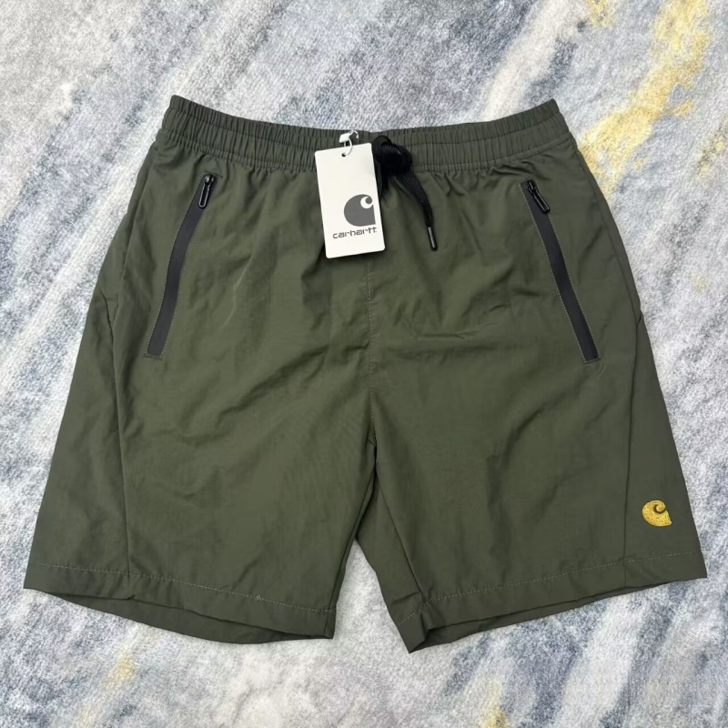Cross-Border Men's Summer Quick-Dry Carhartt Casual Shorts Outdoor Sports Drawstring Loose Straight Five-Point Pants Black