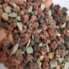 批发全颗粒虹彩石颗粒园艺铺面花卉种植拌土用彩虹石麦饭石火山石