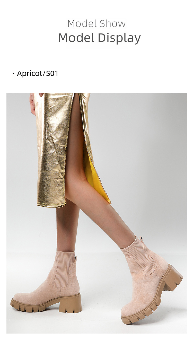 Jesenski in zimski novi nogavični škornji, tujetrni škornji, ženski škornji iz leta 2024 z debelo peto in debelim dnom, ženski gležnjarji velike velikosti za ženske_voghion.com