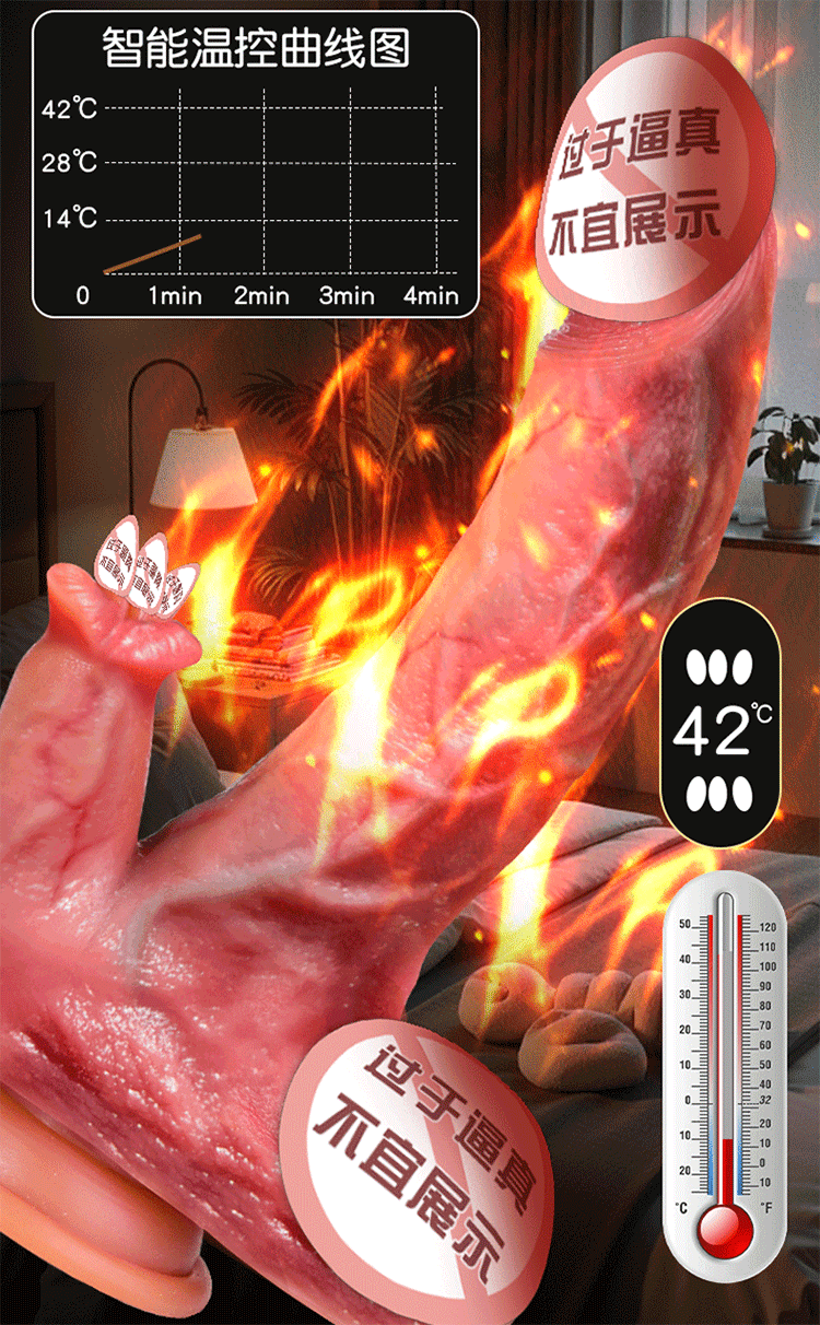 Jiuai Electric Silicone Dildo for Women, High-Speed Sex Machine, Flesh Brown — detail image 47