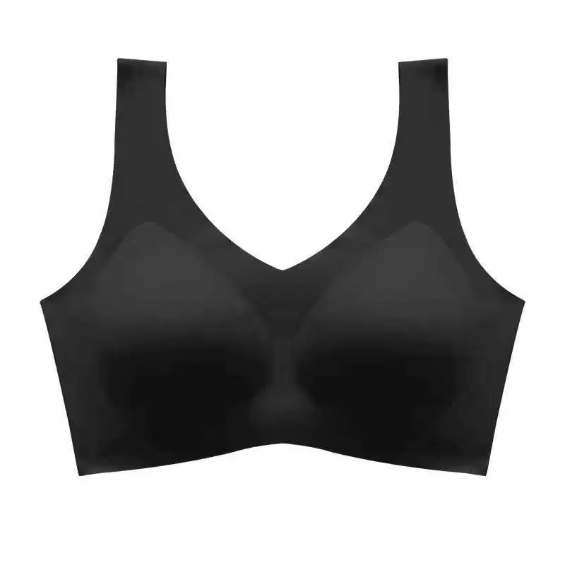 Thin Wireless Bra Top, Supportive Women's Seamless V-back, Lightweight Cooling