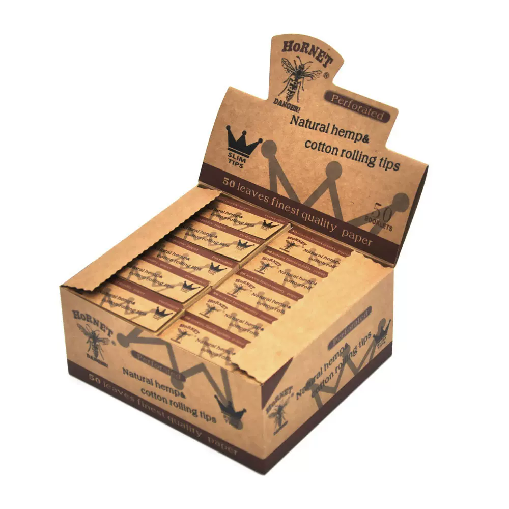 跨境新款 厂家直销 HORNET品牌系列21*60mm棕色过滤嘴 展示盒包装