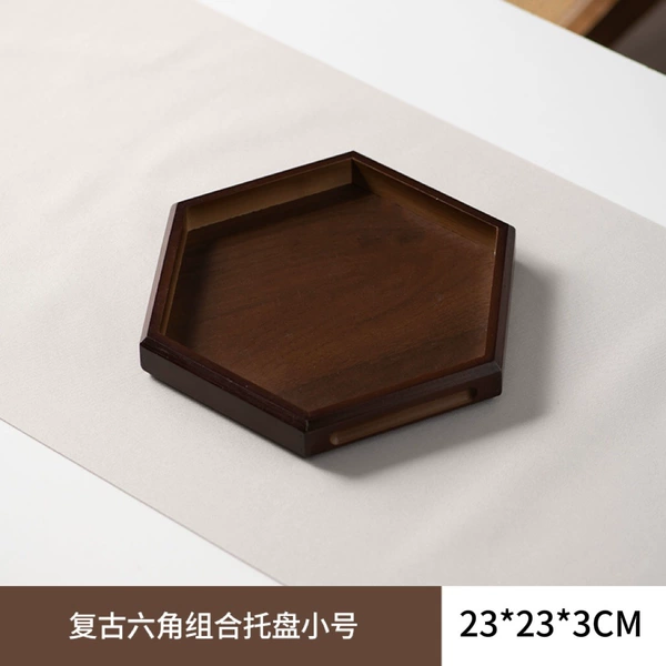 23*23*3 walnut color hexagonal flat plate