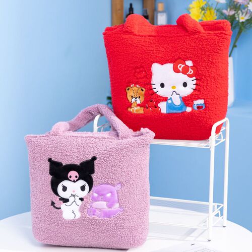 Cartoon casual shoulder bag large capacity handbag furry handbag mommy bag girl fashion bag storage bag