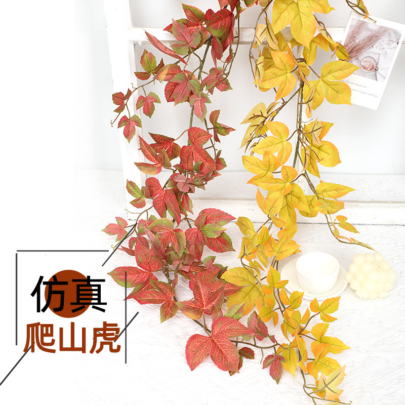 Artificial Climbing Vine Wall Hanging for Garden and Park Autumn Leaf Decoration Background Wall Floral Vine Artificial Greenery