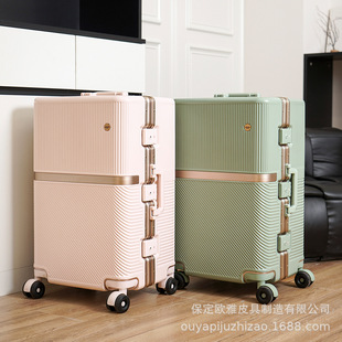 Multifunctional Three-Seven-Open Suitcase for Women with Zipper, Large-Capacity Aluminum Frame, Travel Universal Wheels for Men, Strong and Durable Trolley Case