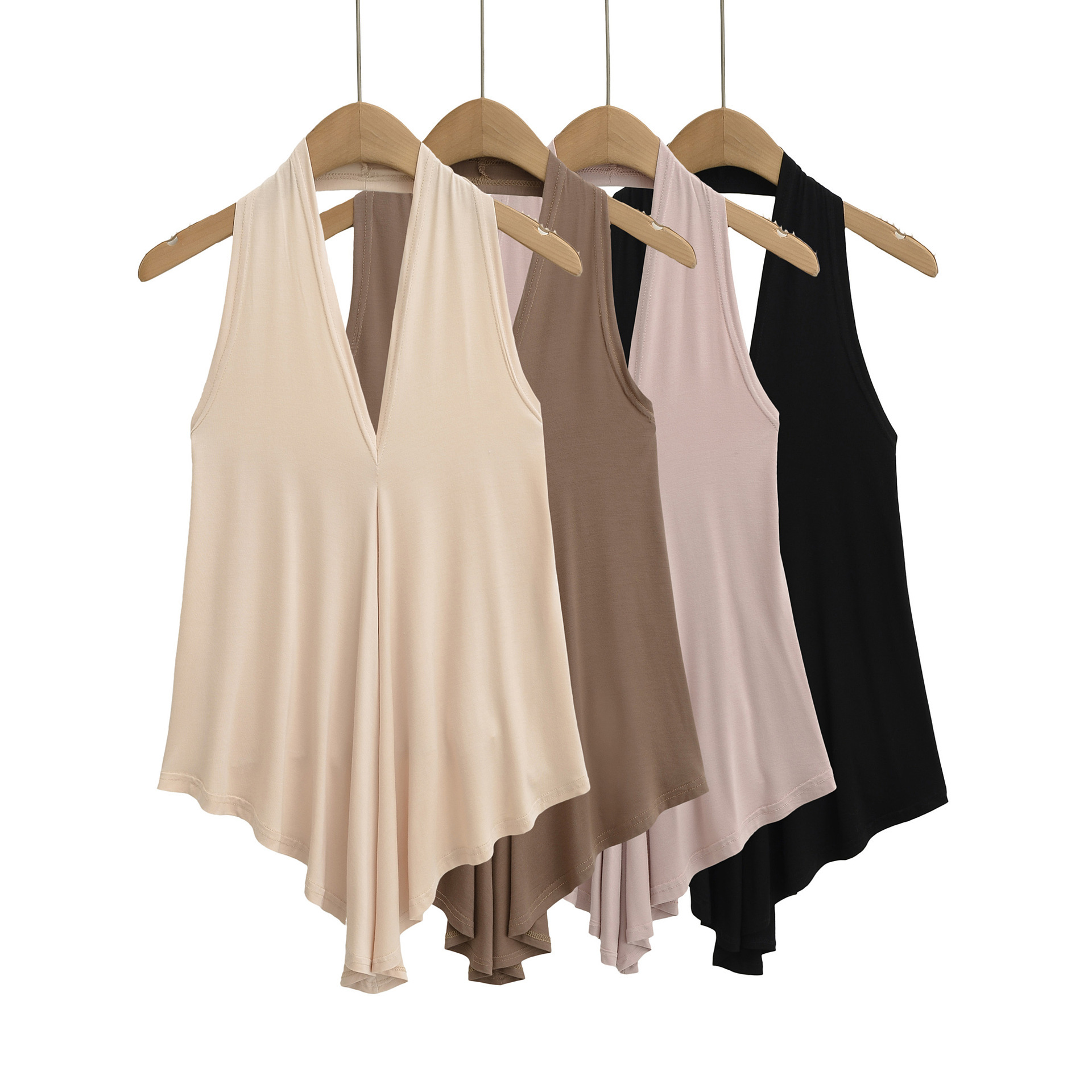 Deep V Neck Sleeveless Top for Women, Fashionable and Casual 2025 Sexy Backless Asymmetrical Camisole