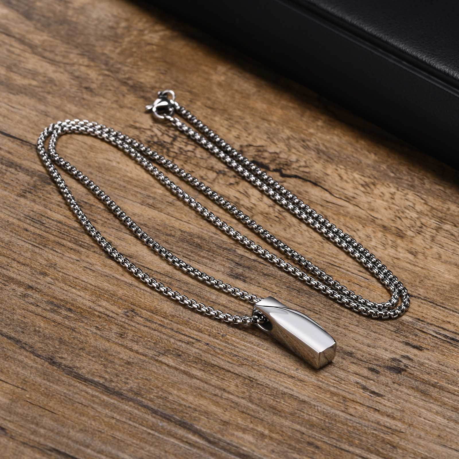 9g Weight Pendant Jewelry Making Type 304 Stainless Steel Chain Material 1 Piece Quantity Party, Street Occasion 304 Stainless Steel Material Geometric Pattern All Seasons Season Men's Gender Plating Design Simple Style, Classic Style Style Simple Style Classic Style Geometric 304 Stainless Steel Plating Men's Men Pendant Necklaces 2