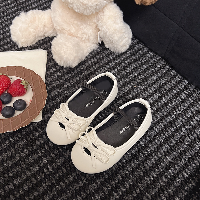 Prinzessinnen-Flachschuhe aus Leder für Mädchen, süße Schleife, Performance-Kinder-Frühlingsneuheit_voghion.com