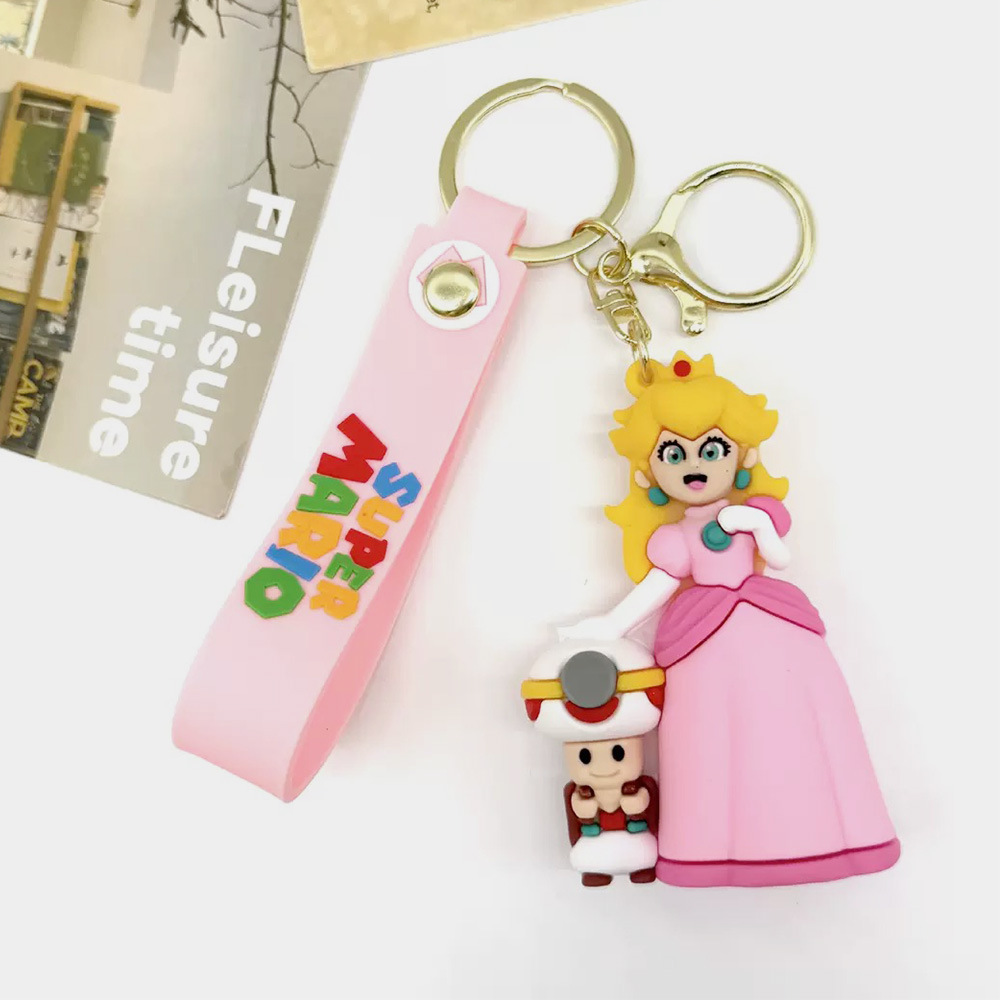 Lindo llavero de dibujos animados de Super Mario, exquisita muñeca tridimensional, colgante para bolso o coche, llavero, pequeño regalo
