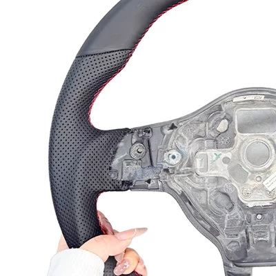Rline red line leather perforated | Steering wheel