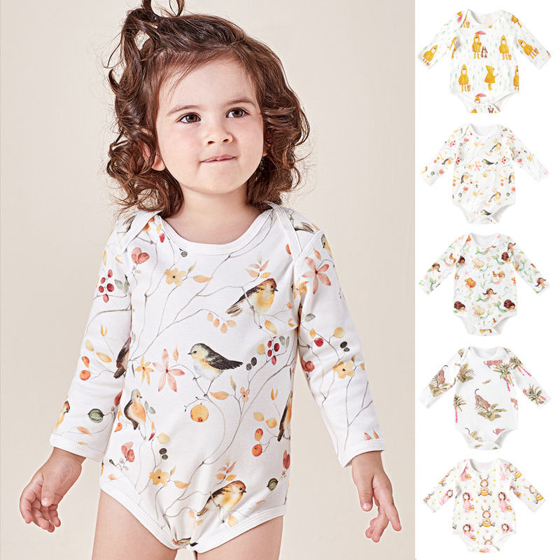 Estilo europeo y americano de manga larga abrigo envoltura collar mono bebé primavera y otoño lindo mameluco hembra bebé red rojo