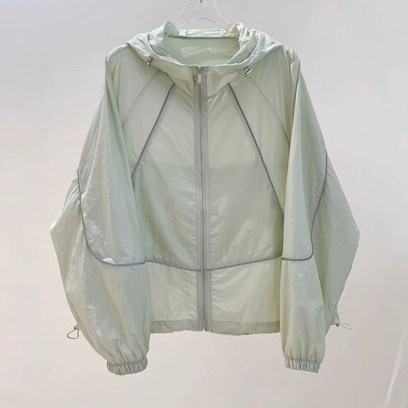 Куртка для защиты от солнца oversize, дышащая летняя кардиган-куртка с капюшоном