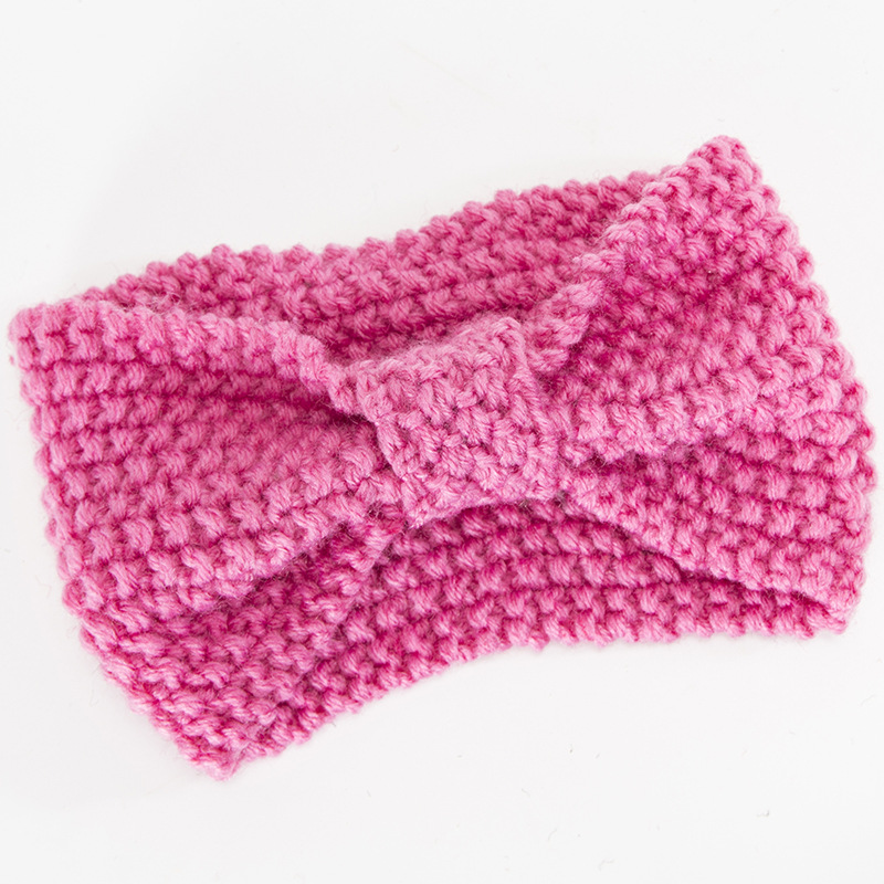 Fascia per maglione lavorata a maglia per accessori e fasce per capelli caldi con fiocco fatto a mano autunno inverno da donna_voghion.com