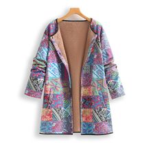 2024冬季亚马逊WISH欧美爆新款女装仿鹿皮绒印花复古镶包边条外套