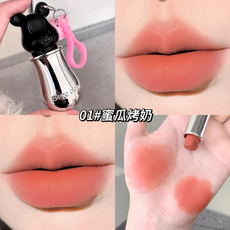 Gego osito dulce oso lindo lápiz labial de terciopelo de niebla color delicado mate de larga duración con maquillaje de brillo de labios transfronterizo