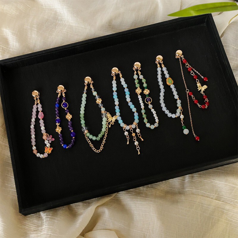 New Chinese Style Spring and Summer Magnetic Cufflinks, Chinese Style Magnetic Replaceable Metal Magnetic Buckle, Hanfu Cufflinks and Cuffs