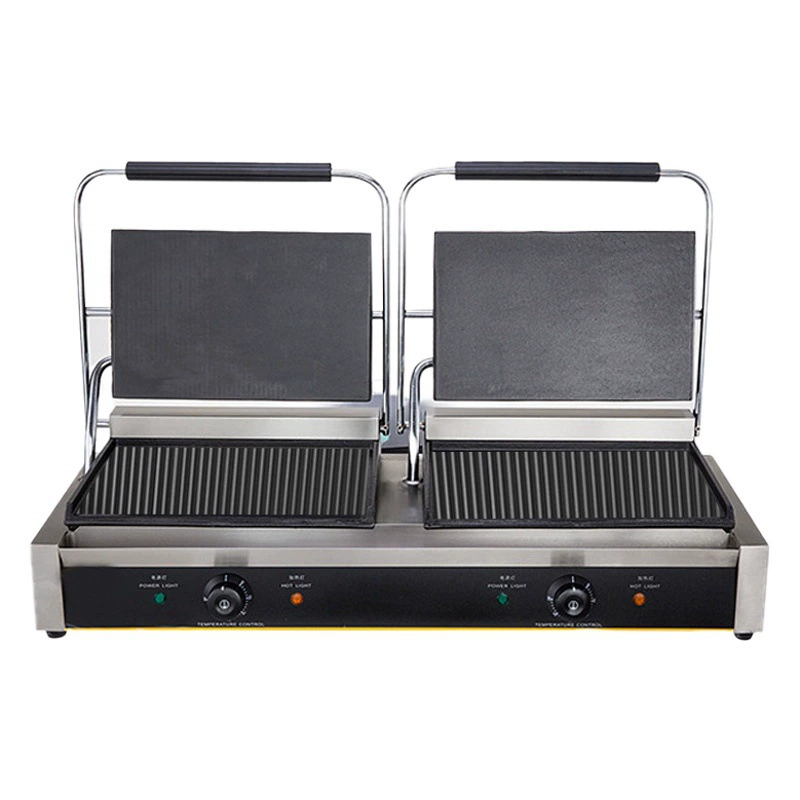 Tangqi электрическая двухголовая печь для приготовления мяса Коммерческая машина для жарки мяса Panini машина для барбекю полосатая машина для жарки говядины оптом