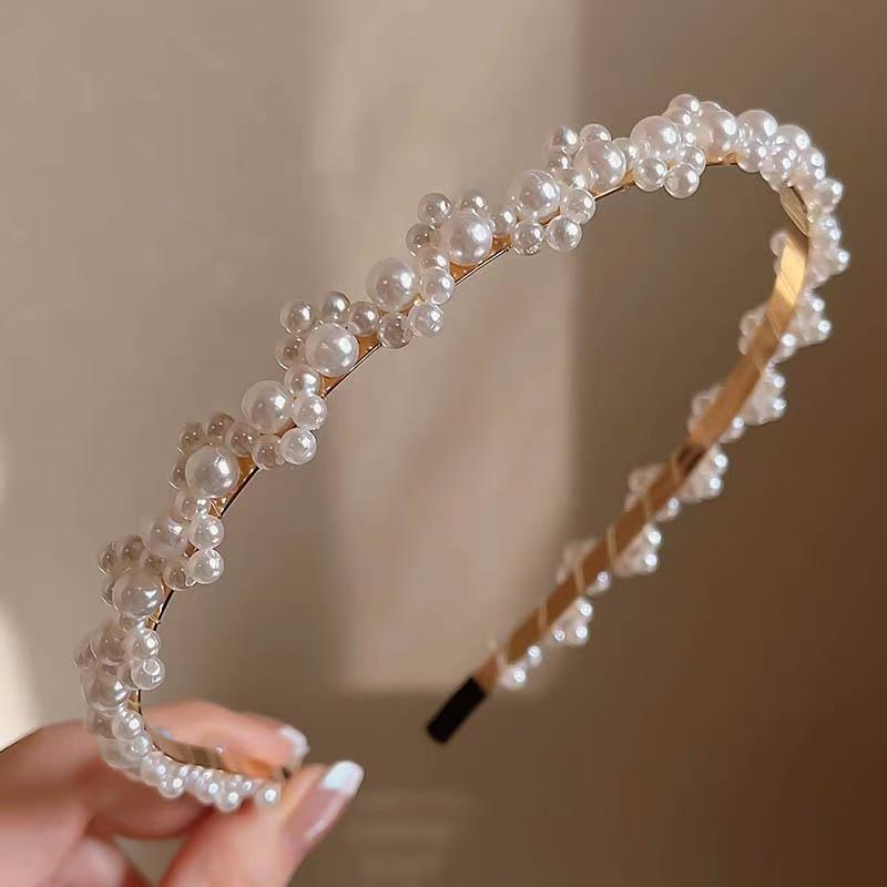 Europa y los Estados Unidos imitación de perlas de cabello retrógrado francés de verano de alto nivel sensación de cabello de la mujer nueva super inmortal lavado de la cara adornamiento para el cabello image 41