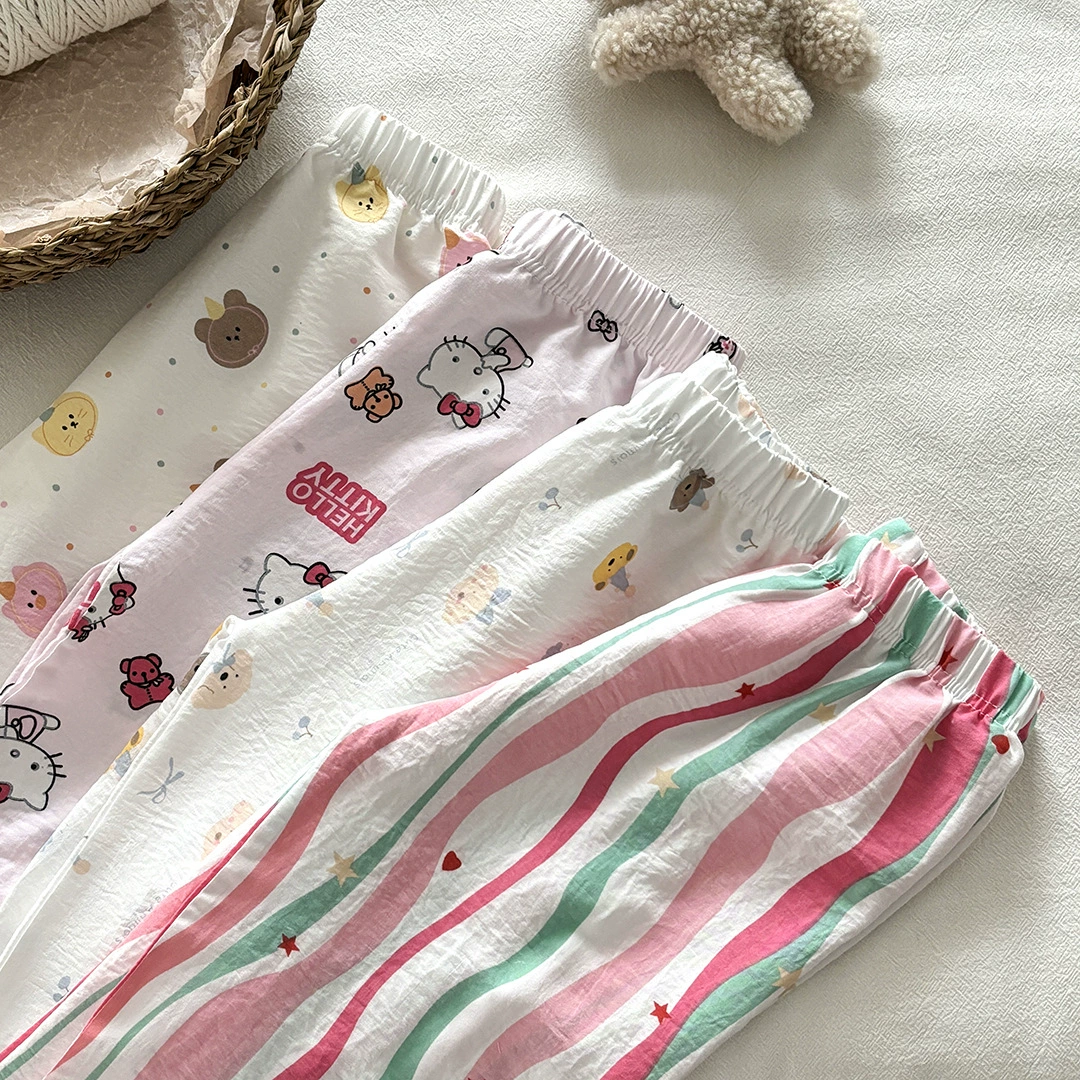 Summer thin mosquito repellent for boys girl's, cute casual trousers, loose straight fit, oversize