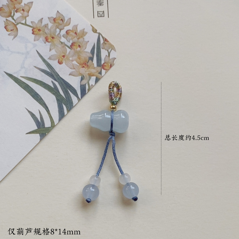 手編みのひもひょうたんペンダントDIYアクセサリーブレスレット、携帯電話用ペンダント、衣類の飾り、中国風の留め具、民族風トレンド|undefined