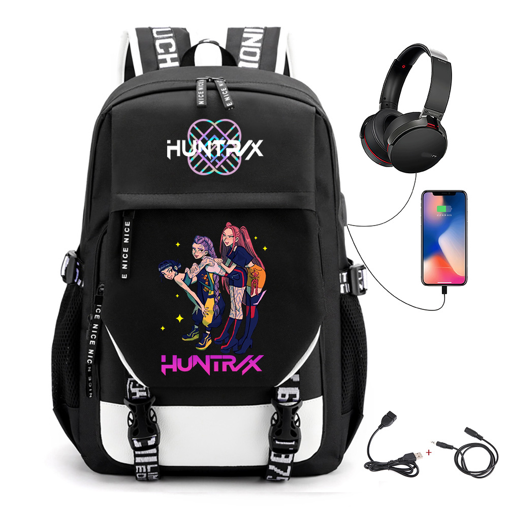 Comercio exterior transfronterizo KPOP Caza de brujas película impresión perimetral mochila mochila escolar mochila USB
