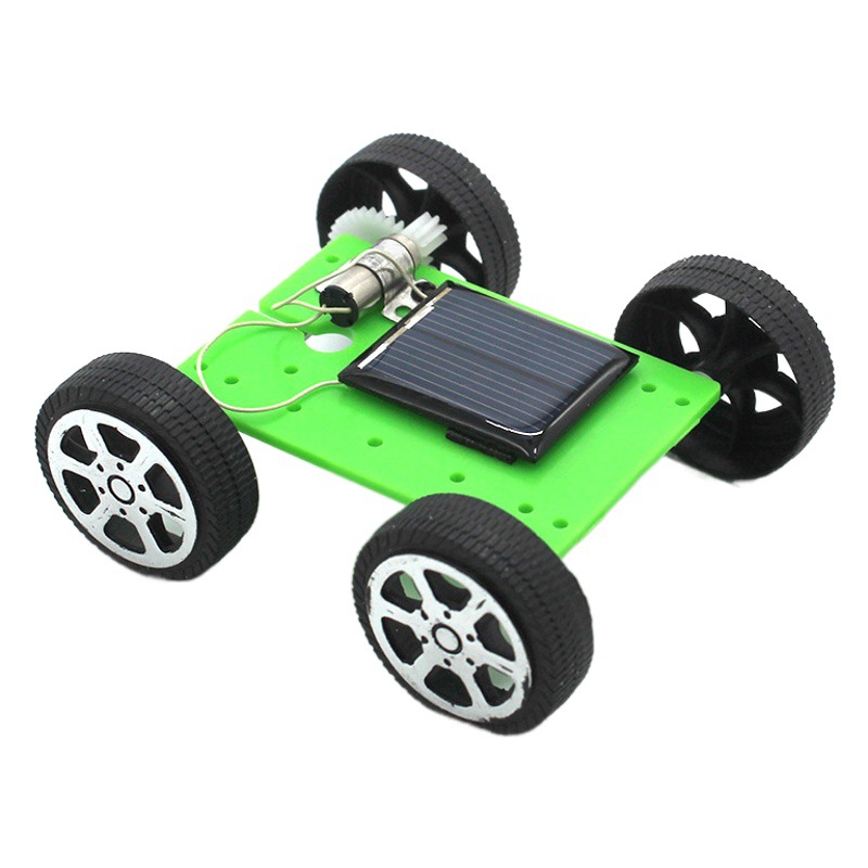 Mini coche solar de tres generaciones juventud tecnología modelo iluminación solar juguetes al por mayor hecho a mano DIY